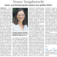 Claudia Tausend Kolumne Neues Vergaberecht 28.10.2015