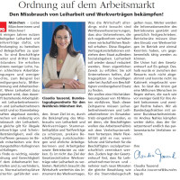 Claudia Tausend Kolumne Ordnung auf dem Arbeitsmarkt 30-03-2016